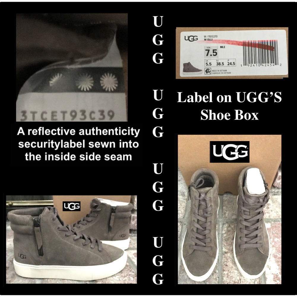 UGG Women's Olli High Top Grey Suede Upper Sneaker - Picture 7 of 11